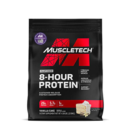 MuscleTech Platinum 8 Hour Whey + Casein + İsolate Protein 4.60 lb (2.09 kg)