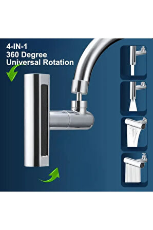4 Fonksiyonlu Musluk Batarya Başlığı Tüm Musluklara Uyumlu Aparatlı