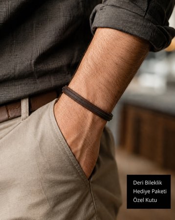 Bracelio Duo – Erkek Deri Bileklik, Şık Tasarım Ve Özel Hediye Kutulu