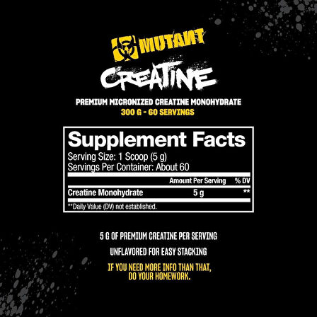 MUTANT Micronize Creatine monohydrate 300g - 60 SERVİS