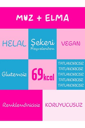 Mixmey Muz Meyve Bar 12 Adet | Vegan Ve Glutensiz Atıştırmalık - 20Gr X 12 Adet