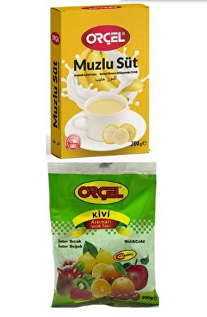 Orçel Muzlu Süt 200gr. + Kivi Aromalı İçecek Tozu 300gr. Oralet Çay