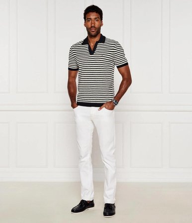 Tommy Hilfiger Keten İplik Dokuma Örme Erkek polo T-shirt