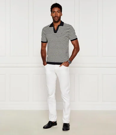 Tommy Hilfiger Keten İplik Dokuma Örme Erkek polo T-shirt