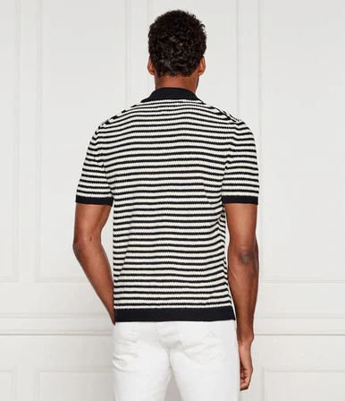Tommy Hilfiger Keten İplik Dokuma Örme Erkek polo T-shirt