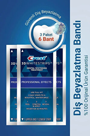 3d Whitestrips Professional Effects Diş Beyazlatma Bantları 3 Paket (6 BANT)