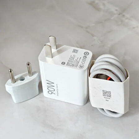 Poco X7 Pro Uyumlu Şarj Aleti 90 Watt Amerikan Başlık + Tr Dönüştürücü