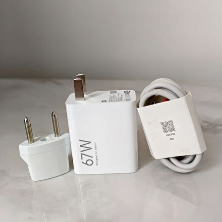 Xıaomı Redmi Note 12 Pro 5G Uyumlu Şarj Aleti 67 Watt Amerikan Başlık + TR Dönüştürücü