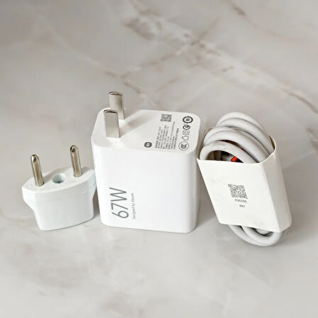 Xıaomı Redmi Note 12 Pro 5G Uyumlu Şarj Aleti 67 Watt Amerikan Başlık + TR Dönüştürücü