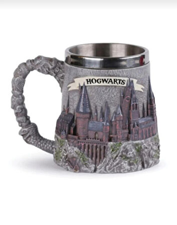 Harry Potter Hogwarts 3d Kabartmalı Dış Yüzey Içi Çelik Kupa Termos Hediyelik