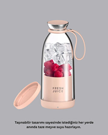 Pembe ve Beyaz Renk Seçenekli Mini Boy Meyve Sıkıcı