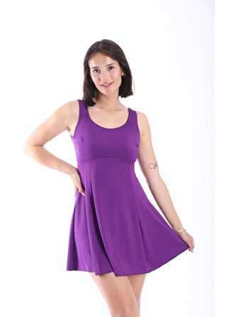 Kadın Elbise Mayo Şortlu -Düz -Likra 38-52