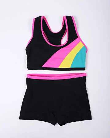 Kız Çocuk Şortlu Bikini- Yüzücü Myo5956