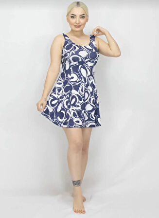 Kadın Elbise Mayo Şortlu -Desenli -Likra 38-52