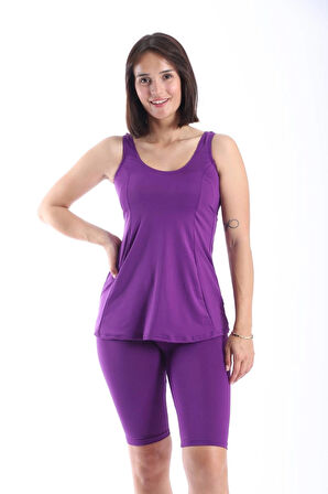 Kadın Dizüstü Taytlı Tankini Mayo Takımı 38-52
