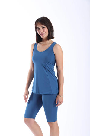 Kadın Dizüstü Taytlı Tankini Mayo Takımı 38-52