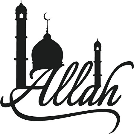 Miyrem Allah Lafzı Ve Cami Sticker 10 x 10 Cm