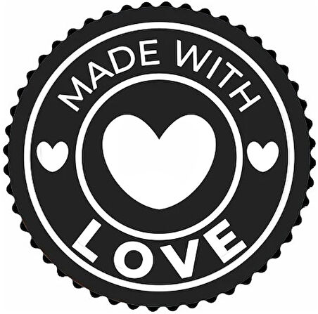 Miyrem Siyah Beyaz Aşk Tasarım Sticker 20 x 20 cm