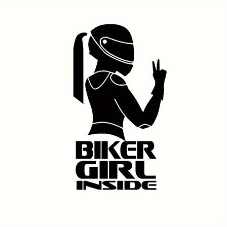 Miyrem Bıker Gırl Arka Cam Sticker 10 x 17 cm
