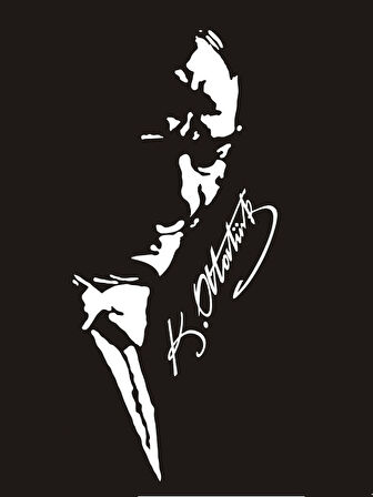 Miyrem Atatürk Tasarımlı Motosiklet Sticker 29 x 16 Cm