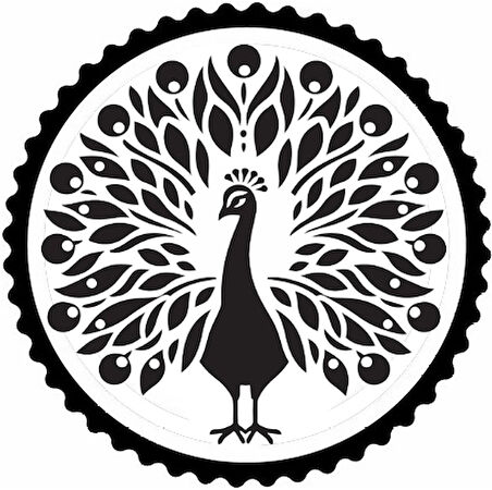 Miyrem Tavus Kuşu Tasarım 3.Model Sticker 40 x 40 cm