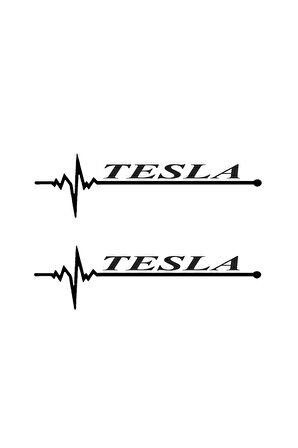 Miyrem Nabız Ritm Oto Cam Sticker Tesla 30 x 8 cm