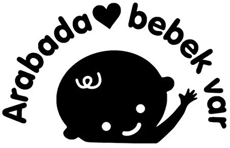 Miyrem Arabada Bebek var El Sallayan Çocuk Sticker 10 x 6 cm