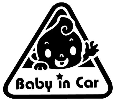 Miyrem Arabada Bebek Var Üçgen Sticker 10 x 9 cm