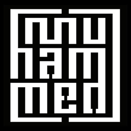 Miyrem Kufi Hat İle Türkçe Muhammed (A.s.) Sticker 40 x 40 cm