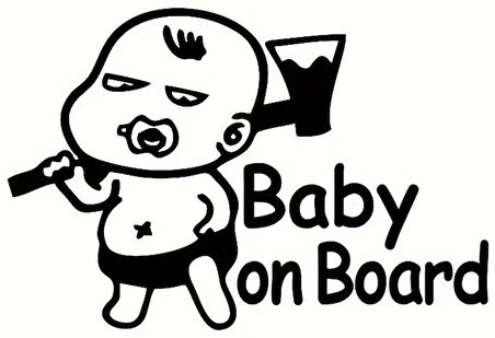 Miyrem Arabada Bebek Var Baltalı Çocuk Sticker 20 x 14 cm