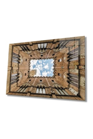  Miyrem Glasses Collection -A1^#  Kahverengi Renkli Pencereli Geometrik Cam Tablo, Dayanıklı Cam