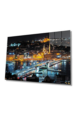  Miyrem Glasses Collection -A1^#  Istanbul Gece Manzarası 4mm Dayanıklı Cam Tablo Temperli Cam