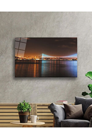  Miyrem Glasses Collection -A1^#  Istanbul Boğazı Manzara Cam Tablo 