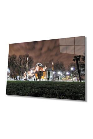 Miyrem Glasses Collection -A1^# Istanbul Akşam Camii Manzara Cam Tablo