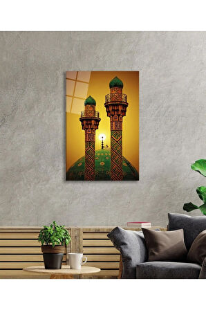  Miyrem Glasses Collection -A1^#  Tahran Şerif Camii Dini Islami Cam Tablo