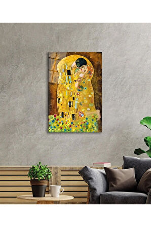  Miyrem Glasses Collection -A1^#  Gustav Klimt Öpücük Cam TabloCam Tablo