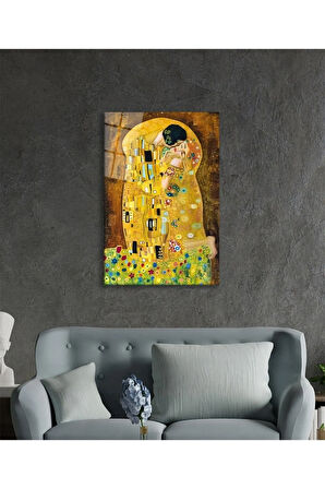  Miyrem Glasses Collection -A1^#  Gustav Klimt Öpücük Cam TabloCam Tablo