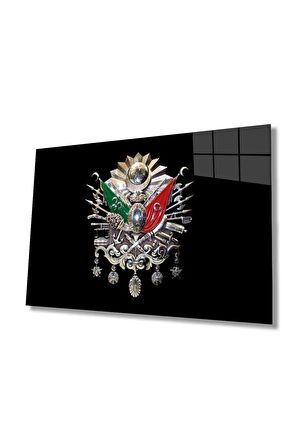  Miyrem Glasses Collection -A1^#  Osmanlı Arması Tuğrası Cam Tablo