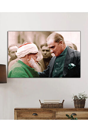  Miyrem Glasses Collection -A1^#  Atatürk ve Halk Temalı Uv Baskılı Cam Tablo