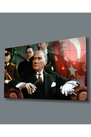  Miyrem Glasses Collection -A1^#  Atatürk Portresi Uv Baskılı Cam Tablo