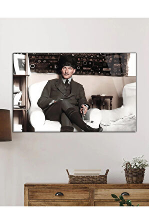  Miyrem Glasses Collection -A1^#  Takım Elbiseli Oturan Atatürk Cam Tablo