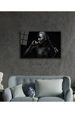  Miyrem Glasses Collection -A1^#  Kadınlar Siyah Altın Cam Tablo, Cam Tablo