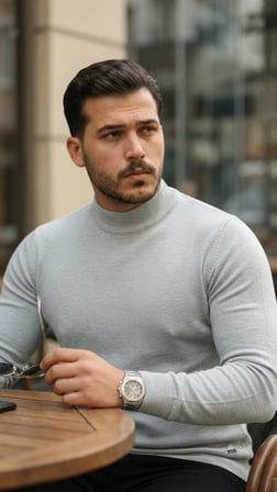 Erkek Yarım Balıkçı Yaka Pamuklu Triko