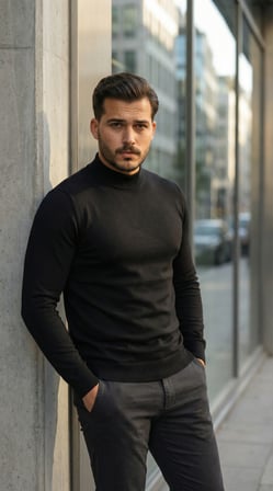 Erkek Yarım Balıkçı Yaka Pamuklu Triko