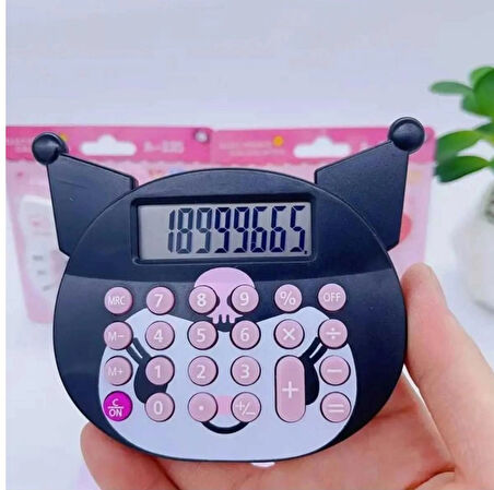 Kuromi Karekteri Figürlü Çok Fonsiyonlu Pilli Hesap Makinası Okul Kırtasiye Ofis İhtiyaçları Hediyelik