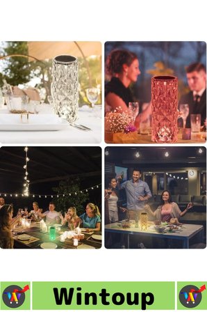 #Lamba Kristal Tasarım Dekoratif 16 Renk Değiştirebilen Uzaktan Kumandalı Şarjlı Led Gece Lambası