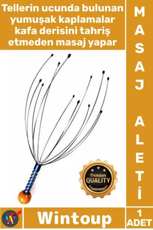 #Masaj 12 Telli Yumuşak Uçlu Rahatlatıcı Ergonomik Stres Giderici Uyarıcı Etkili Kafa Masaj Aleti