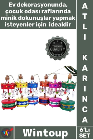 #AtlıKarınca Hediyelik Dekoratif Süsleme Bebek Şekeri Mevlüt Obje Şık 6'lı Renkli Ufak Atlı Karınca