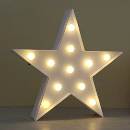 #GeceLambası Dekoratif Modern Gün Işığı Pilli Duvar Masa Üstü Led Işıklı Beyaz Yıldız Gece Lambası
