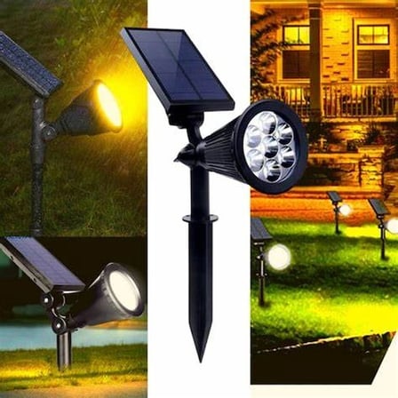#Solar Güneş Enerjili Dış Mekan Aydınlatma Su Geçirmez Dekoratif Solar 7W Kazıklı RGB Bahçe Armatürü